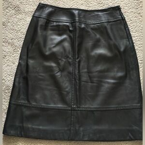 Vintage xs xsmall St John midi black leather skirt
